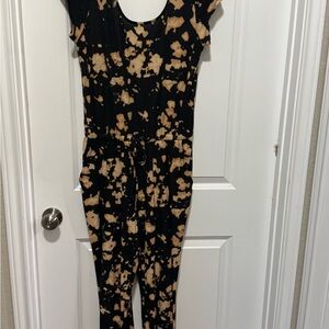 Stylish Black and Tan Jumpsuit